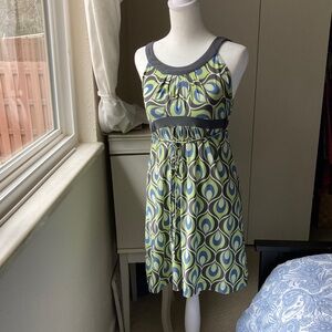 Ambrielle Green and Blue Swirl Mini Dress